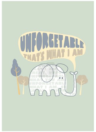 Illustration for Cute Elephant, T-shirt design for kids, vector illustration. graphic Print designs for baby. Can be used for fashion print design, kids wear, girls clothes, poster, nursery wall decor, background and wallpaper - Royalty Free Image