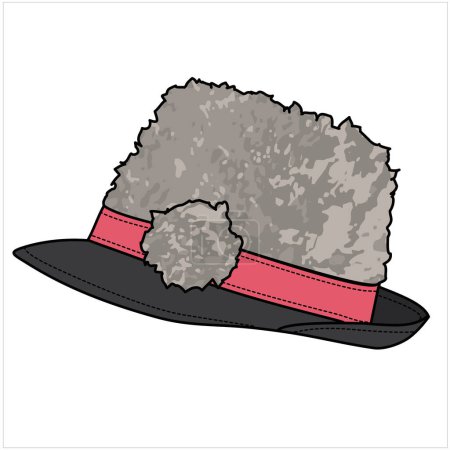 Illustration for Trilby hat, cartoon vector illustration - Royalty Free Image