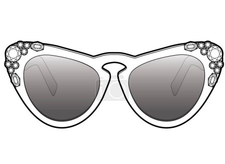 Illustration for Sunglasses icon in cartoon style isolated on white background. accessory symbol - Royalty Free Image