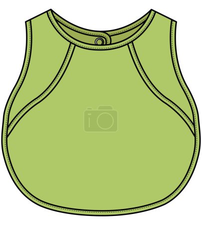 Illustration for NEWBORN BABY AND INFANTS WEAR BIB VECTOR - Royalty Free Image