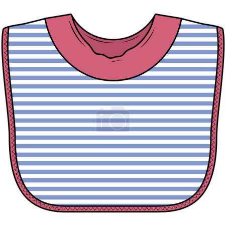 Illustration for NEWBORN BABY AND INFANTS WEAR BIB VECTOR - Royalty Free Image