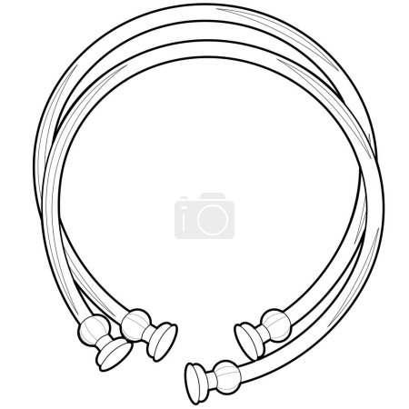 Illustration for Hand drawn cartoon necklace icon. outline illustration of necklace vector. isolated on white background - Royalty Free Image