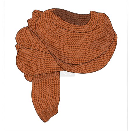 Illustration for Sketch of a scarf. vector illustration. - Royalty Free Image