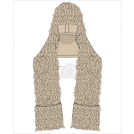 Illustration for Sketch of a scarf. vector illustration. - Royalty Free Image