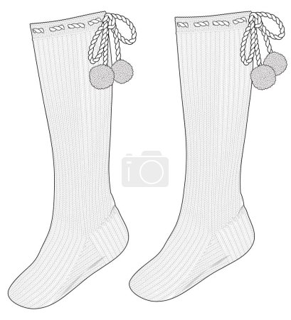 Illustration for Sketch illustration of a pair of winter socks - Royalty Free Image