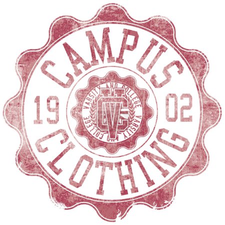 Ilustración de CAMPUS CLOTHING 1902 AOP AND GRAPHIC FOR CLOTHS AND TEXTILE VECTOR - Imagen libre de derechos