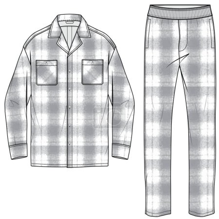 Illustration for Vector illustration of male pajama set - Royalty Free Image