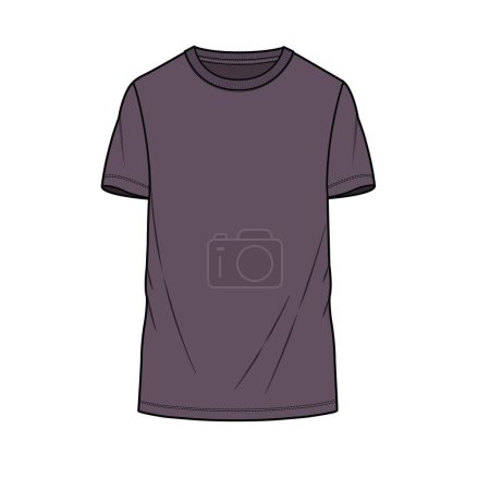 Illustration for MENS CREW NECK TEE SHIRT. - Royalty Free Image