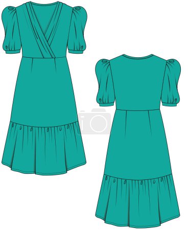 Illustration for REVISED DRESS FLAT DESIGN VECTOR - Royalty Free Image