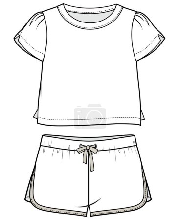 Illustration for T shirt and shorts set vector illustration - Royalty Free Image