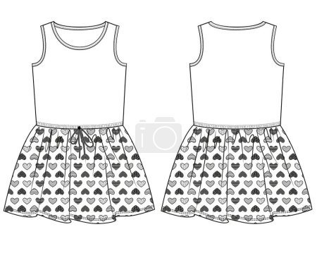 Illustration for DRESS AND FROCKS FOR GIRLS VECTOR - Royalty Free Image