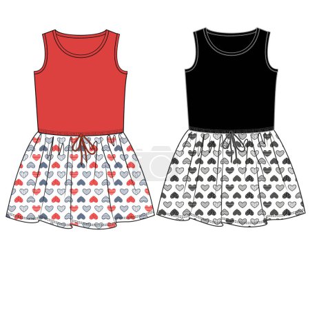 Illustration for DRESS AND FROCKS FOR GIRLS VECTOR - Royalty Free Image