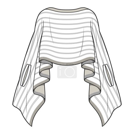 Illustration for GIRLS STYLIZED KNIT TOP FLAT - Royalty Free Image