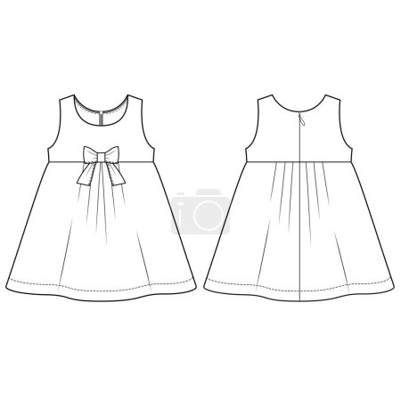 Illustration for Woven dress for girls. - Royalty Free Image