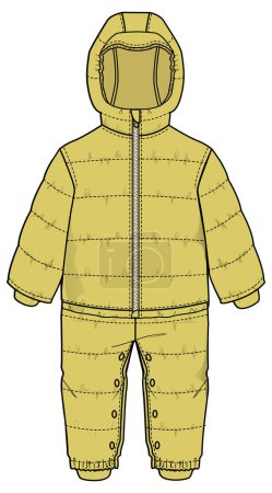 Illustration for Vector illustration of children's warm overalls - Royalty Free Image