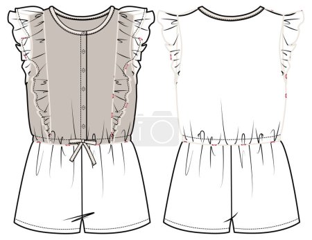 Illustration for Vector illustration of jumpsuit or playsuit - Royalty Free Image