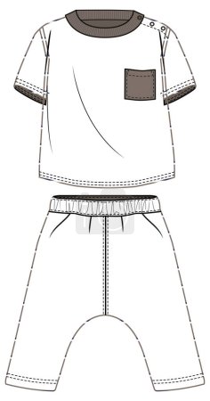 Illustration for Vector illustration of kids sportswear set - Royalty Free Image