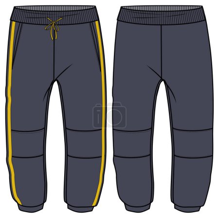 Illustration for Vector sketch illustration of sweet pants for boys , front back mockup. - Royalty Free Image