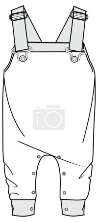 Téléchargez les illustrations : Illustration vectorielle de vêtements pour enfants dungaree - en licence libre de droit