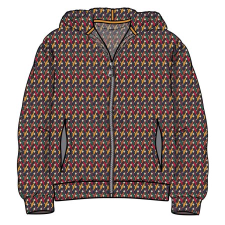 Téléchargez les illustrations : Illustration vectorielle de veste tricot chunky avec zip - en licence libre de droit