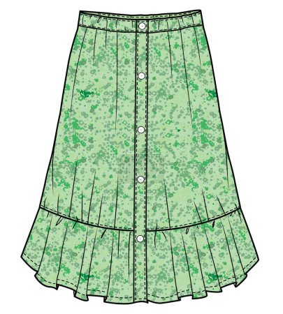 Illustration for Vector illustration of midi skirt - Royalty Free Image