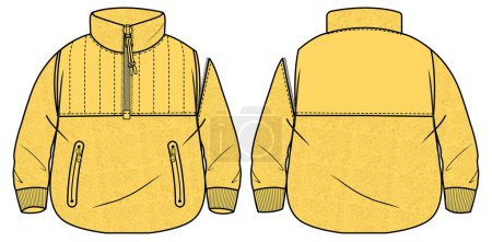 Illustration for Vector set of jacket clothes for your design. back and front - Royalty Free Image