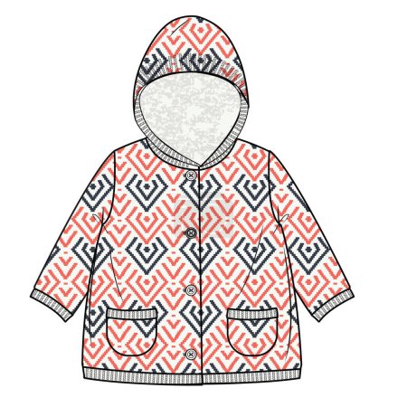 Ilustración de Coatigan icono de ropa de invierno. estilo plano vector símbolo. - Imagen libre de derechos