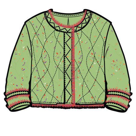 Téléchargez les illustrations : Illustration vectorielle d'un mignon pull tricoté - en licence libre de droit