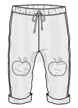 Ilustración de Ilustración vectorial de pantalones de parche de rodilla - Imagen libre de derechos