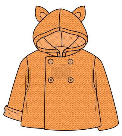 Illustration for Cute fox air cardigan, vector illustration - Royalty Free Image