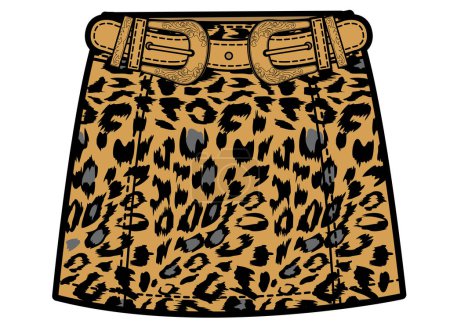Ilustración de Ilustración vectorial blanco y negro de una falda de leopardo - Imagen libre de derechos