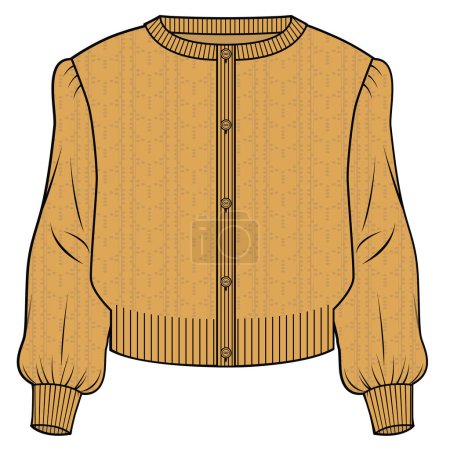 Illustration for Womens cardigan. vector. isolated on a white background - Royalty Free Image