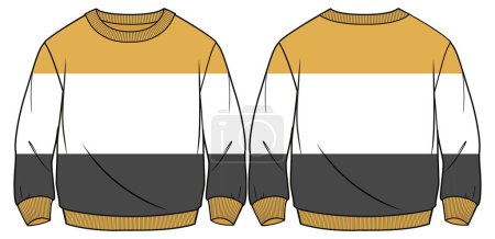 Illustration for Vector illustration of a sweatshirt, front back mockup - Royalty Free Image