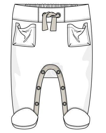 Téléchargez les illustrations : Bas enfant usure legging plat vecteur design - en licence libre de droit
