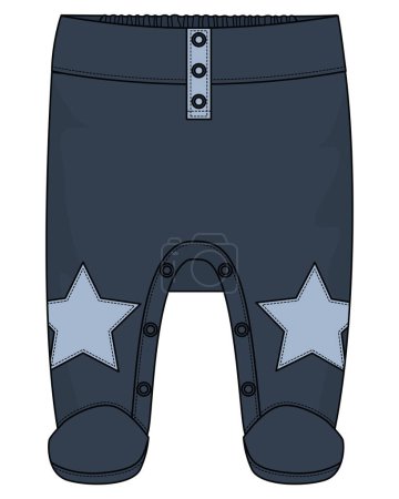 Téléchargez les illustrations : Enfant fond usure bleu legging plat vecteur design - en licence libre de droit