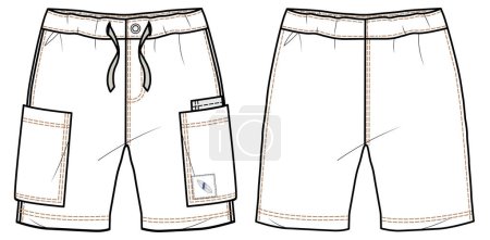 Illustration for Vector illustration of shorts, fashion sketch template - Royalty Free Image