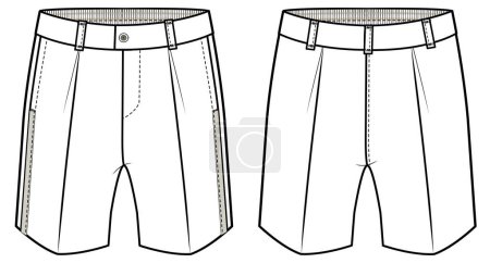 Illustration for Technical fashion illustration of shorts - Royalty Free Image