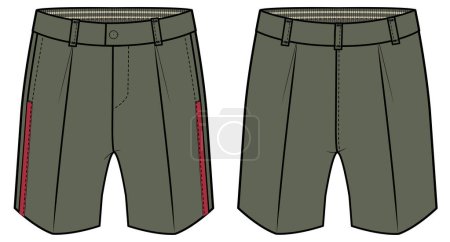 Ilustración de Ilustración técnica de moda de pantalones cortos - Imagen libre de derechos