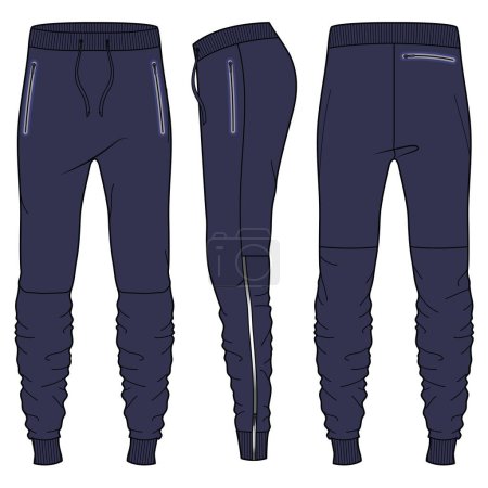 Illustration for Vector illustration of Joggers. back and front - Royalty Free Image