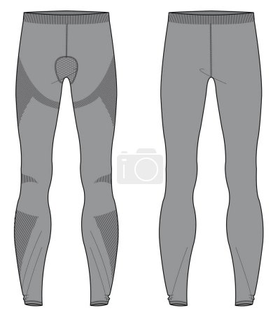 Illustration for Vector illustration of thermal clothing back and front - Royalty Free Image