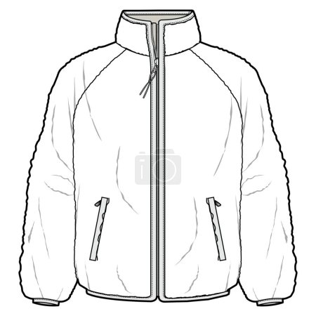 Vektor-Illustration der Fleece-Jacke eines Mannes
