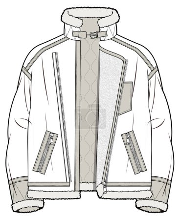 vector ilustración de chaqueta borg para hombres 