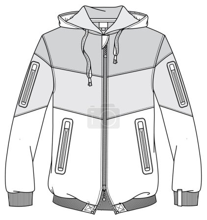 Illustration for Vector sketch illustration of a male hoodie - Royalty Free Image