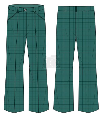 Illustration for Green pants, isolated on white background, vector illustration - Royalty Free Image