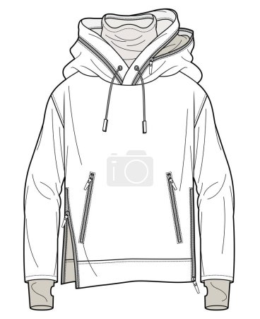 Illustration for Vector illustration of male fashion hoodie. - Royalty Free Image
