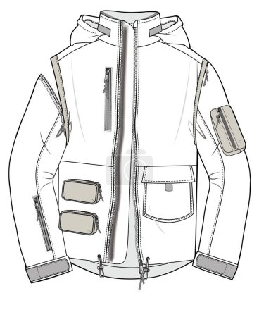 Ilustración de Vector ilustración de la chaqueta sobre fondo blanco - Imagen libre de derechos
