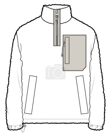 Ilustración de Vector ilustración de popover borg fleece - Imagen libre de derechos