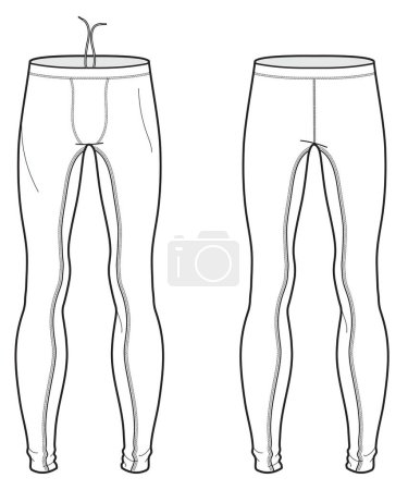 Illustration for Technical sketch of tight, front back mockup - Royalty Free Image