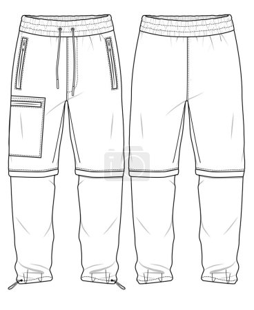 Illustration for Vector sketch illustration of trail pants - Royalty Free Image