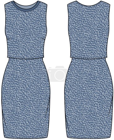 Illustration for Women fashion dress,  front and back view - Royalty Free Image